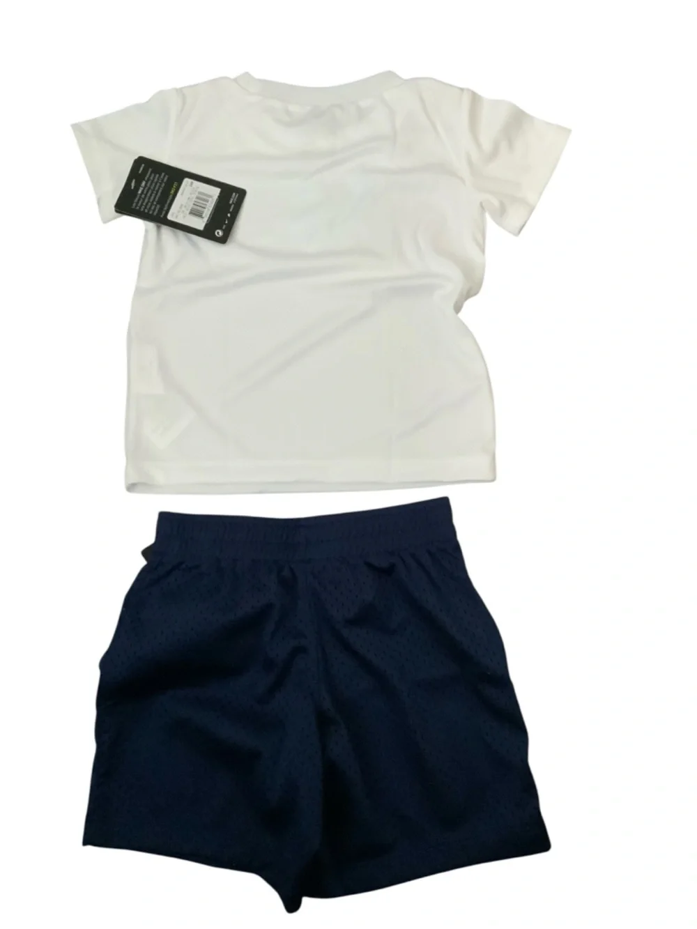 Nike Boys 2 Piece Outfit Set Dri-FIT T-Shirt & Shorts White Blue 24mos - Picture 2 of 4